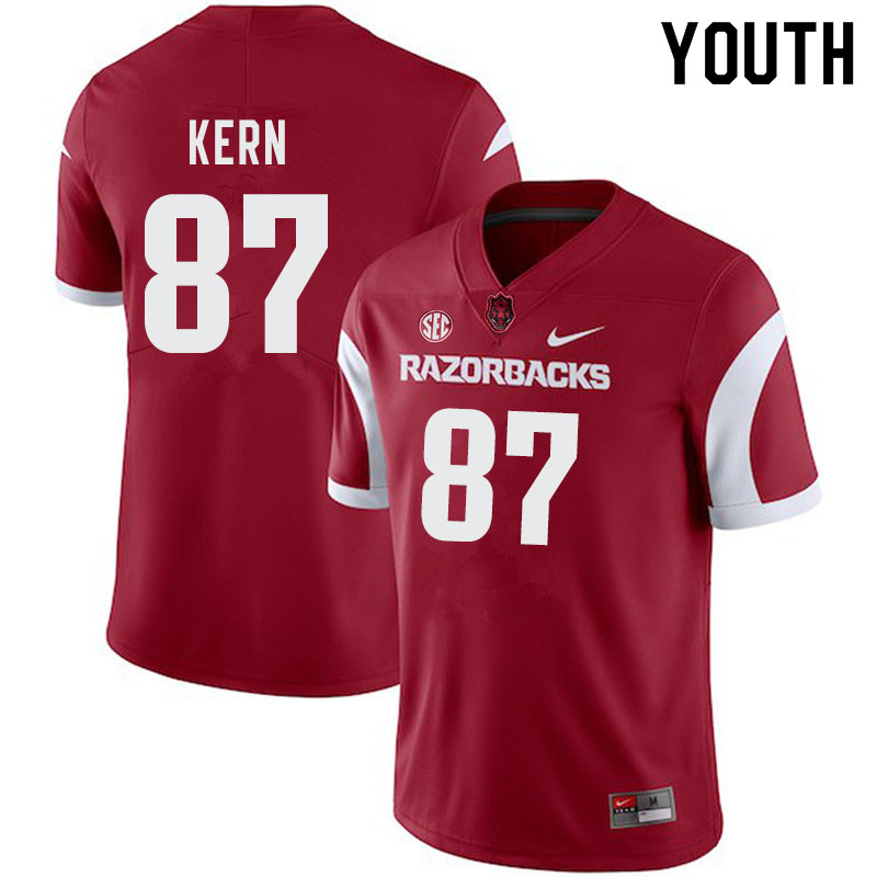 Youth #87 Blake Kern Arkansas Razorbacks College Football Jerseys-Cardinal